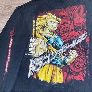 Vintage 2001 Dragon Ball Z Goku Double Graphic Long Sleeve Anime Tee XL